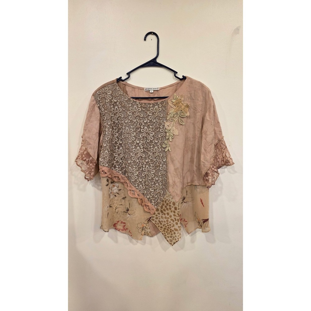 Vintage Y2K Boho Top Women's 14 Fairy Whimsigoth Lagenlook Cottagecore